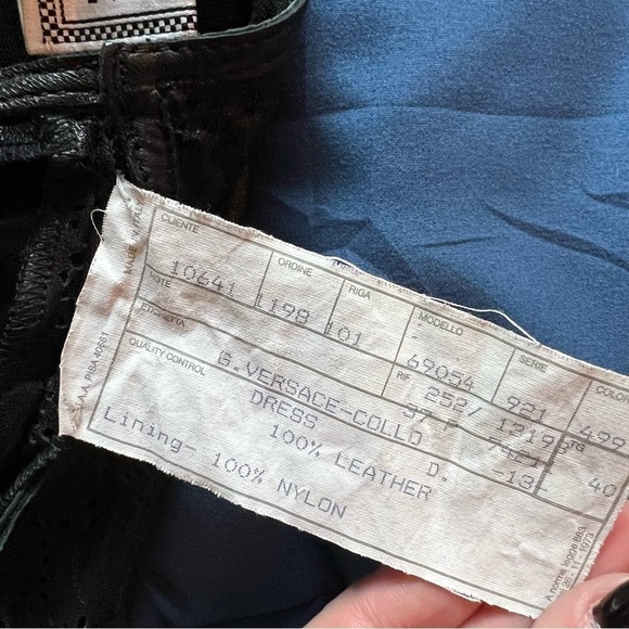 Gianni Versace | Laser Perforated 100% Leather Halter Dress Vintage - Picture 9 of 12